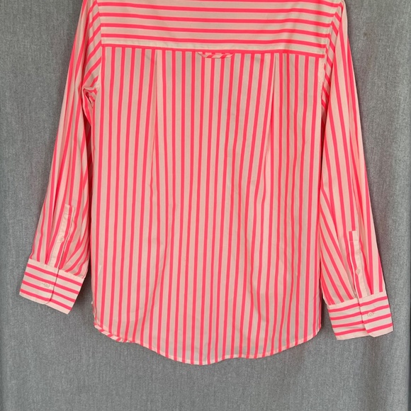 NWT a new day Women Neon Stripe Cotton Blend Button Down Shirt Sz M Work - Picture 7 of 11